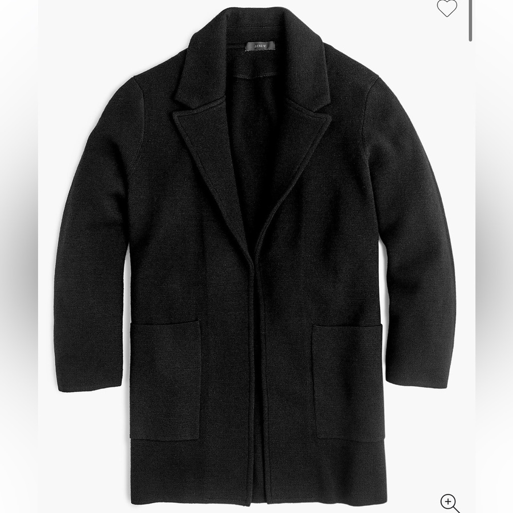 NWT J. Crew Open-front sweater blazer in Black